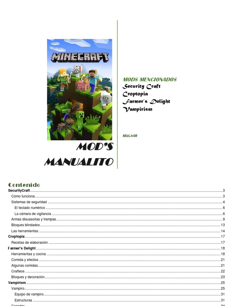 Manual de Diversos Mod's Minecraft | PDF | Contraseña | Vampiros