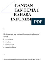 Soal Ulangan Bahasa Indonesia Tema 1 (A)