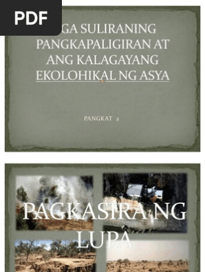 Mga Suliraning Pangkapaligiran At Ang Kalagayang Ekolohikal Ng