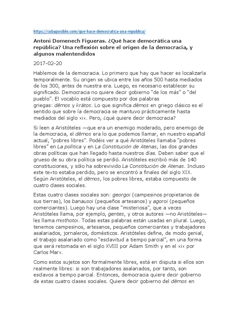 Resumen de la democracia ateniense | PDF | Democracia | Ideologías ...