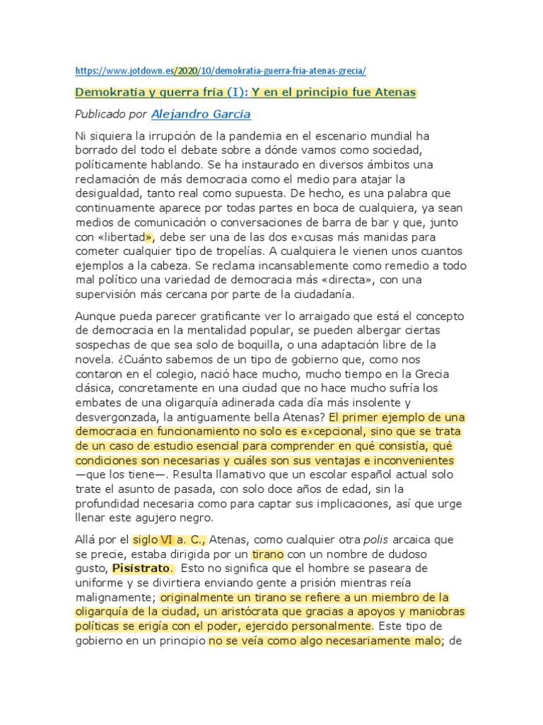 Democracia en Atenas: Orígenes y Reformas | PDF | Esparta | Antigua Grecia