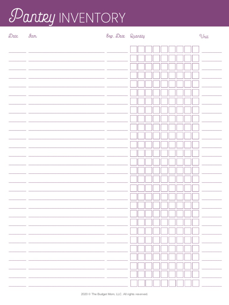 Food Inventory Printables 1 PDF Preservation Methods Food Storage