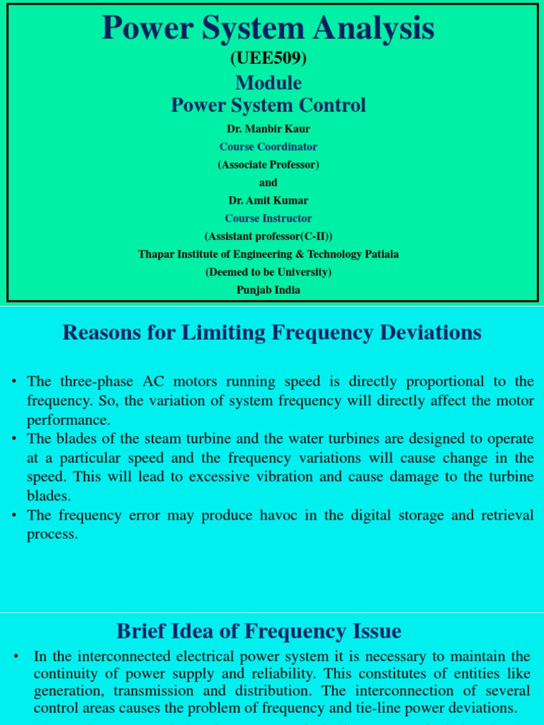 Unit 5 Power System Control PDF Valve Electric Generator