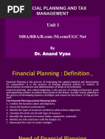 Unit 1 Financial Planning and Tax Management