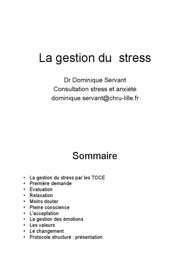 Gestion du stress et des émotions | PDF | Émotions | Anxiété