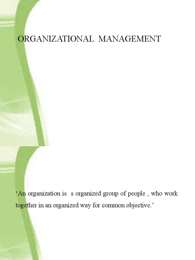Organizational management pdf goal design
