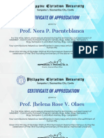 Certificate of Participation & Appreciation