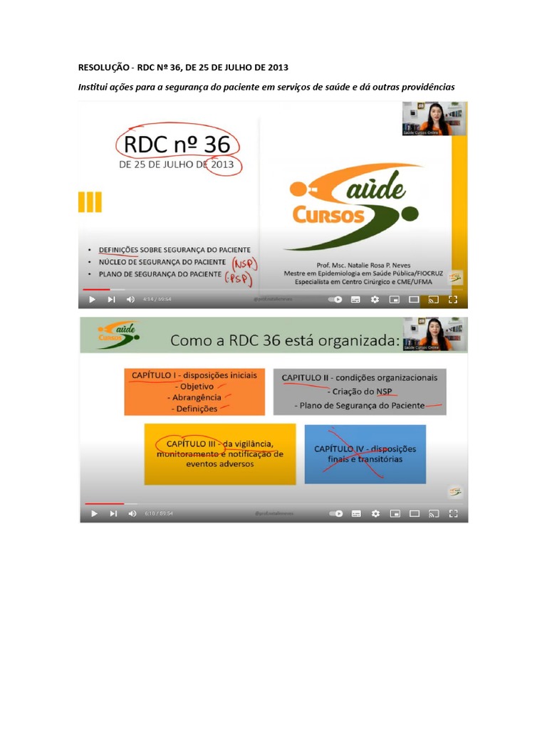 Segurança do Paciente: RDC 36/2013 | PDF | Câncer