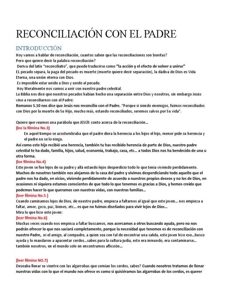 Reconciliación Con El Padre | PDF | Pecado | Dios