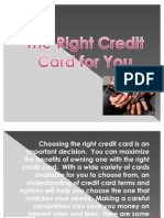 The Right Credit Card For You