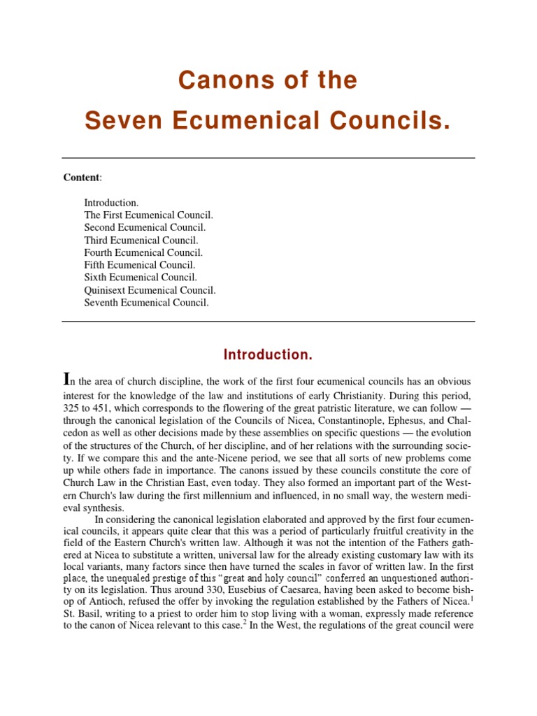 Canons of the Seven Ecumenical Councils | PDF | Baptism | Athanasius Of ...