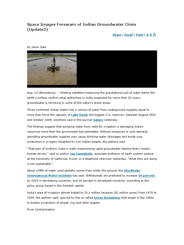 Indian Groundwater Crisis | PDF | Water Resources | Groundwater