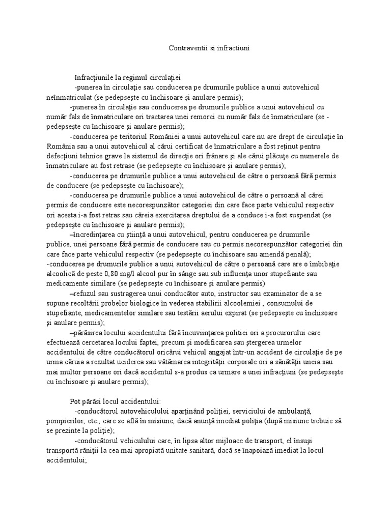 Contraventii Si Infractiuni | PDF