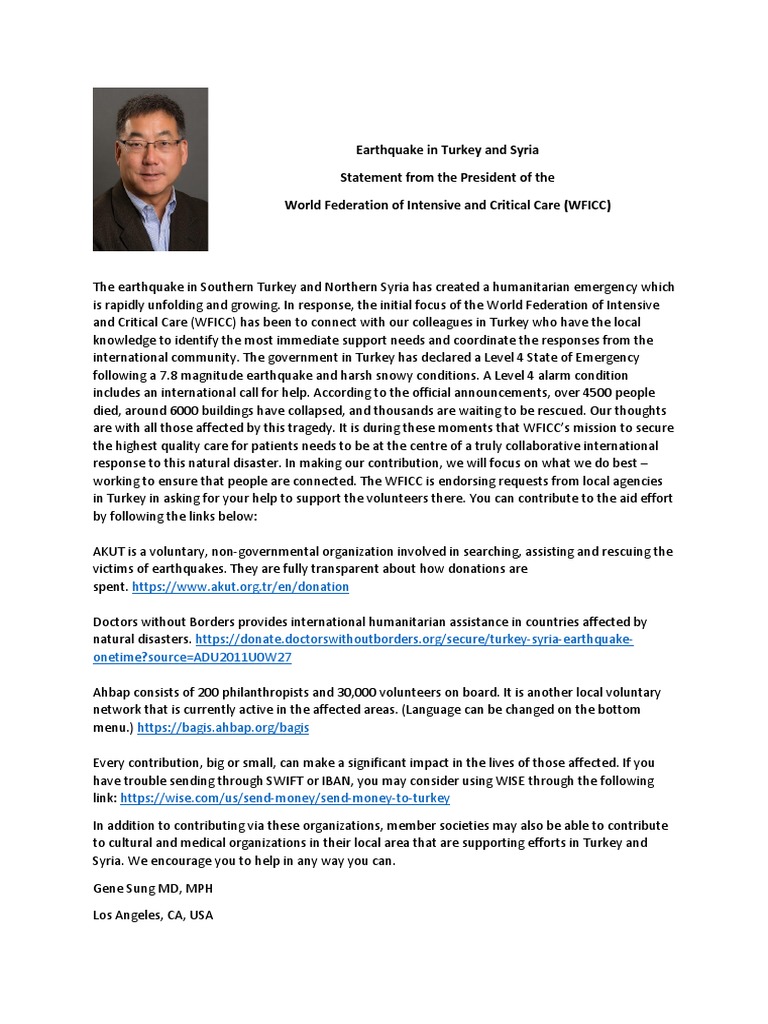 Statement Turkey Syria PDF Humanitarian Aid Volunteering