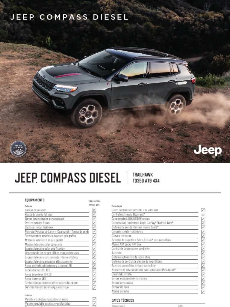Jeep Compass Ficha Tecnica Diesel MY22 PDF