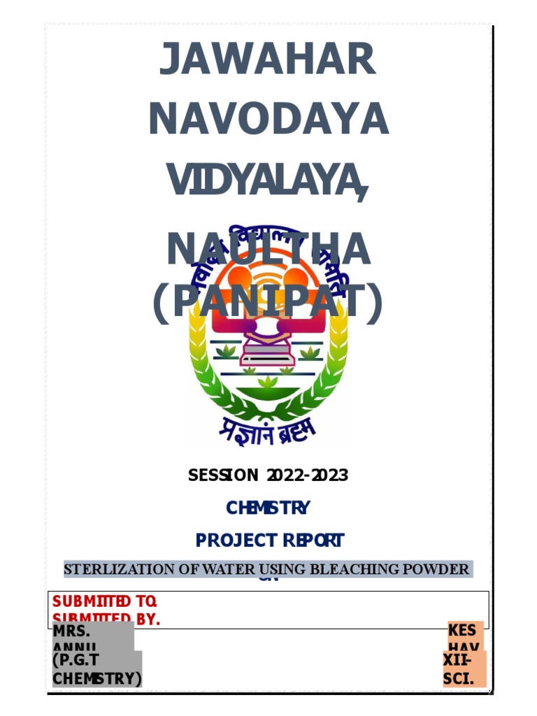 Bleaching Powder Test PDF Water Purification Water