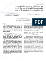 Effects of Key Innovation Performance Indicators On Enterprise Growth (A Survey of Retail Enterprises in Oyugis Municipality of Homa Bay County in Kenya)