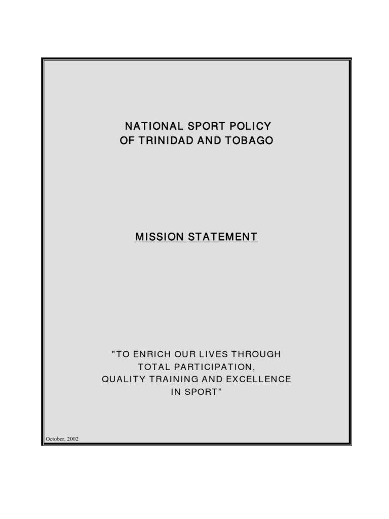 National Sport Policy PDF Sports Physical Education