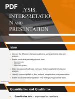 CHAPTER 8 DATA ANALYSIS and PRESENTATION