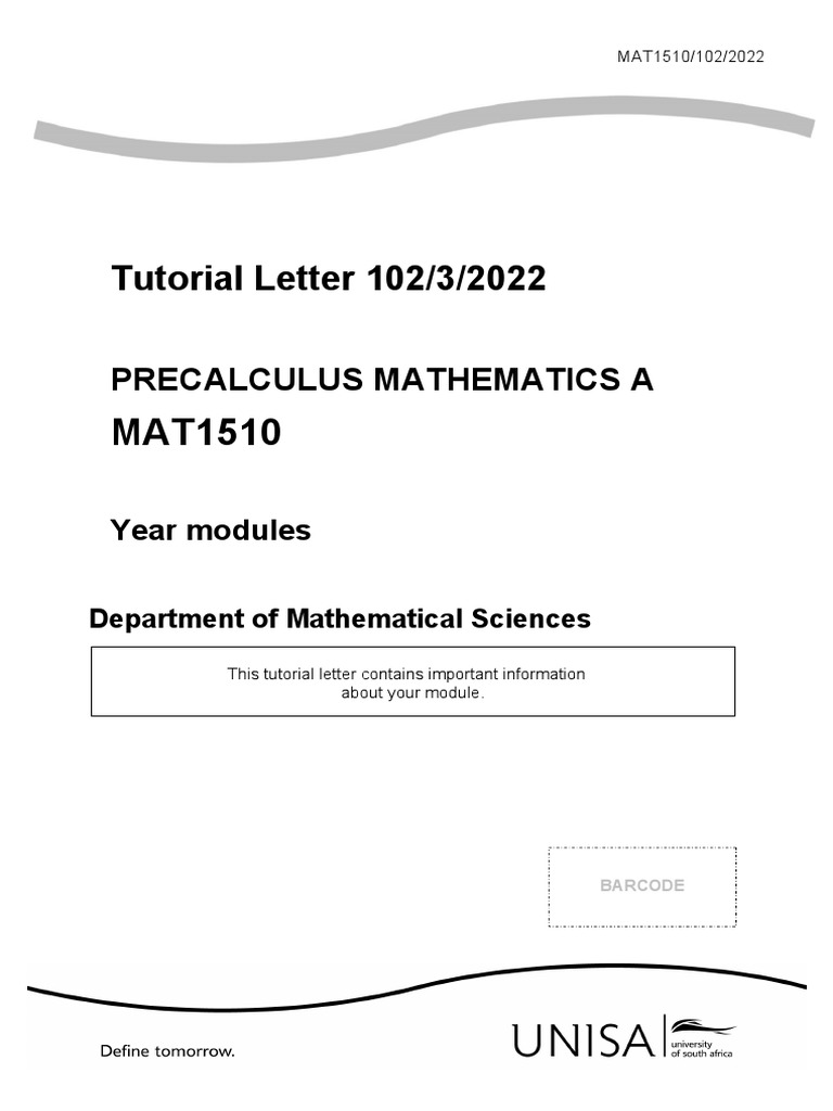 Precalculus mathematics tutorial letter 102 3 2022 pdf length