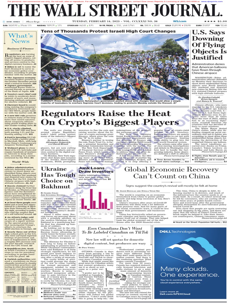 Wall Street Journal 20230214 | PDF | Taxes | Economies