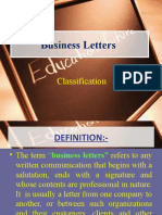 Business Letters: Classification