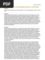 Download QFD Application in the Hospitality Industry- A Hotel Case Study by Max Ruan SN62821246 doc pdf
