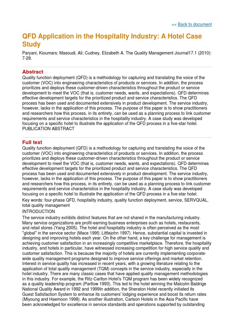 Customer satisfaction in hotel industry case study picture