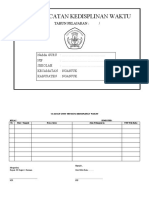 Buku Cacatan Kedisiplinan Waktu SD Negeri 1 Kauman