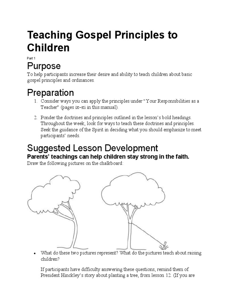 Teaching Gospel Principles To Children Pdf Jesus Baptism With The