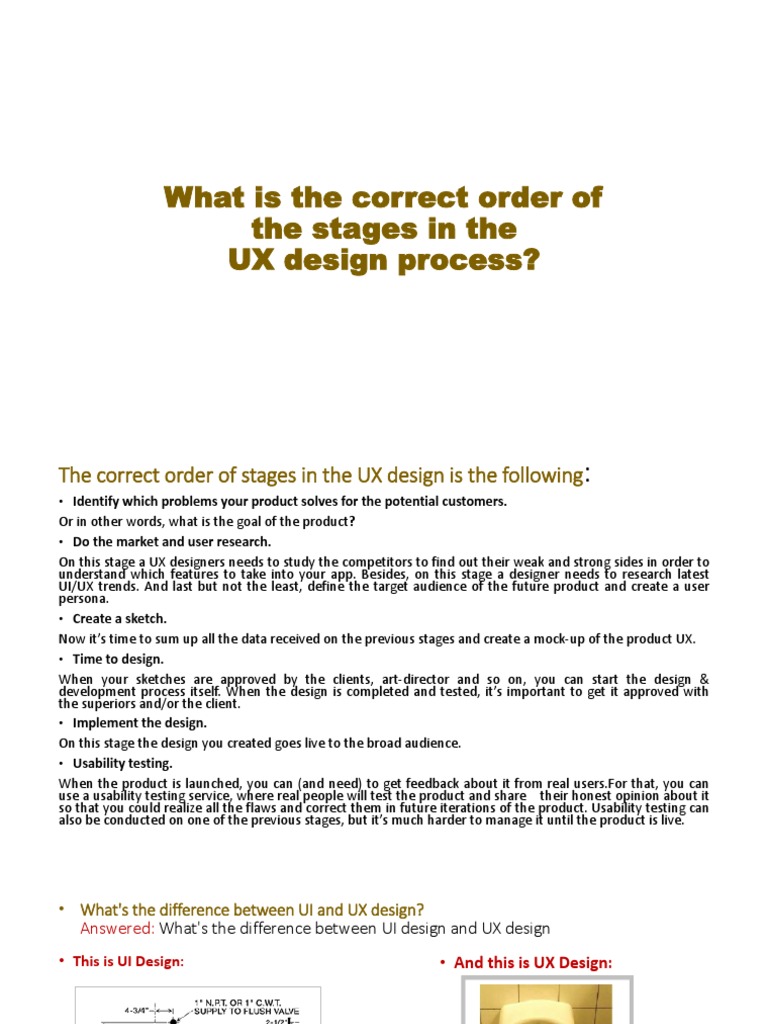 What Is The Correct Order of UI-UX Design | PDF