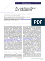 (14796821 - Endocrine-Related Cancer) Considerations For Cancer Immunotherapy Biomarker Research During COVID-19
