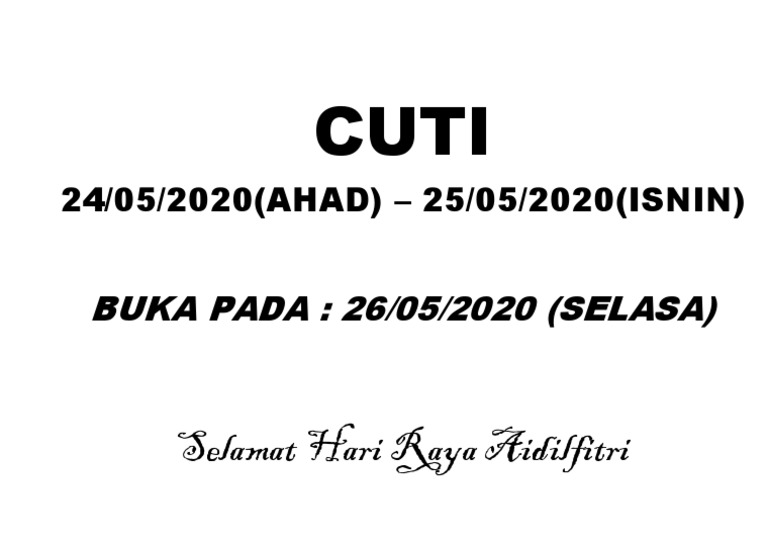 Memo Cuti | PDF