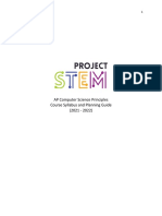 ProjectStem AP Computer Science Principles Syllabus 2021