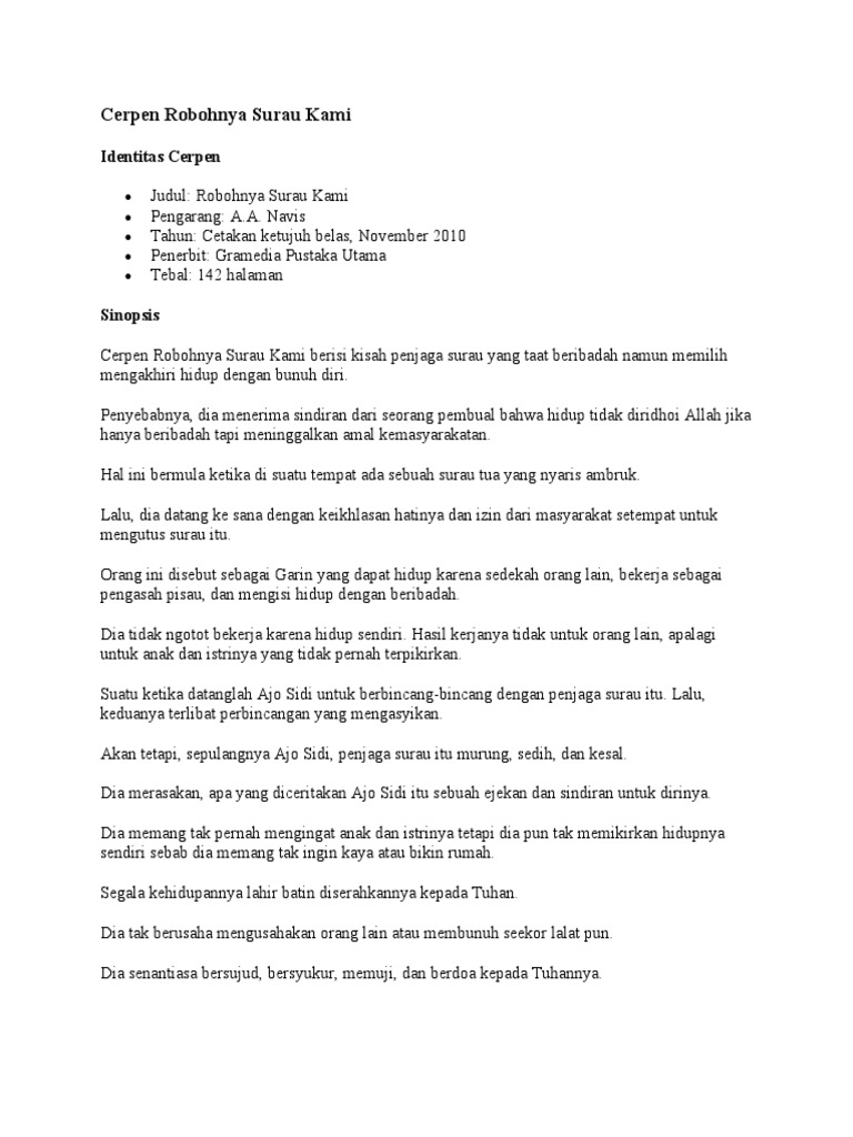 Cerpen Robohnya Surau Kami PDF