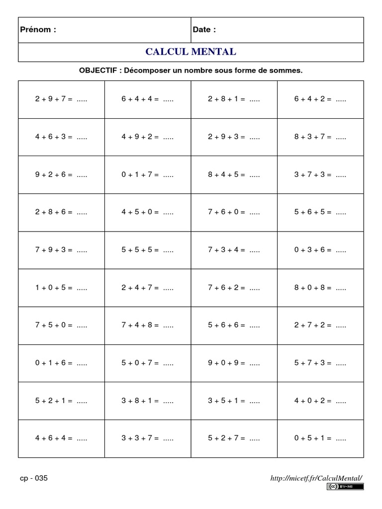 Calcul Mental | PDF