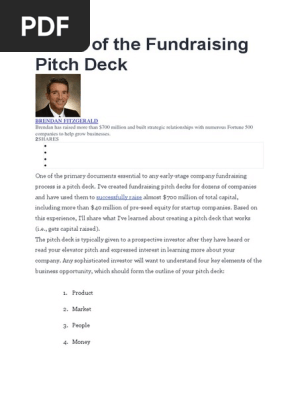 the Art of the Fundraising Pitch Deck