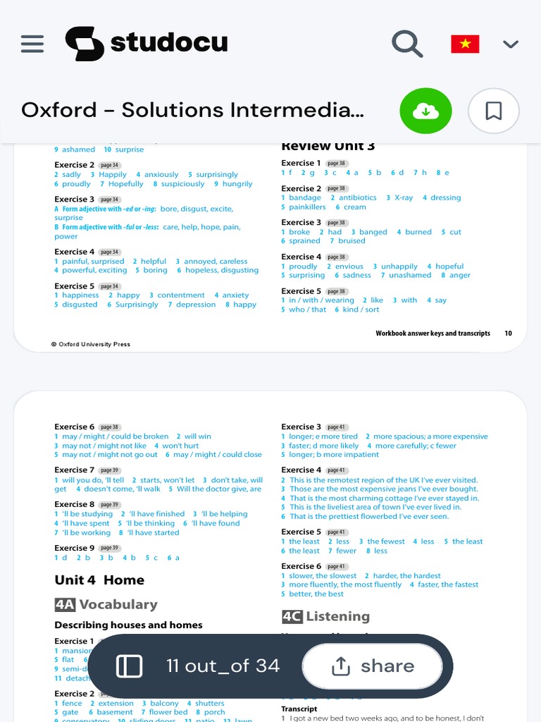 Oxford - Solutions Intermediate Workbook Key 3rd Edition - Workbook ...