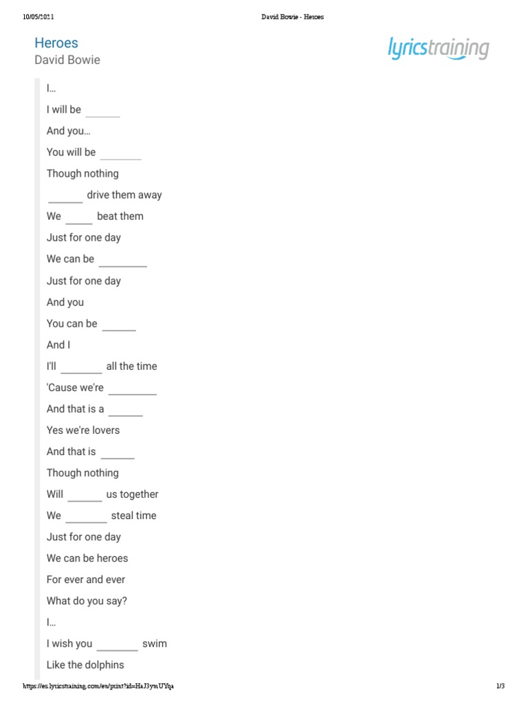 Heroes David Bowie Pdf David Bowie