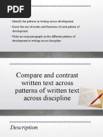 Compare and Contrast Written Text Across Patterns of