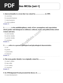 Gender Studies Solved MCQs (Set-1)