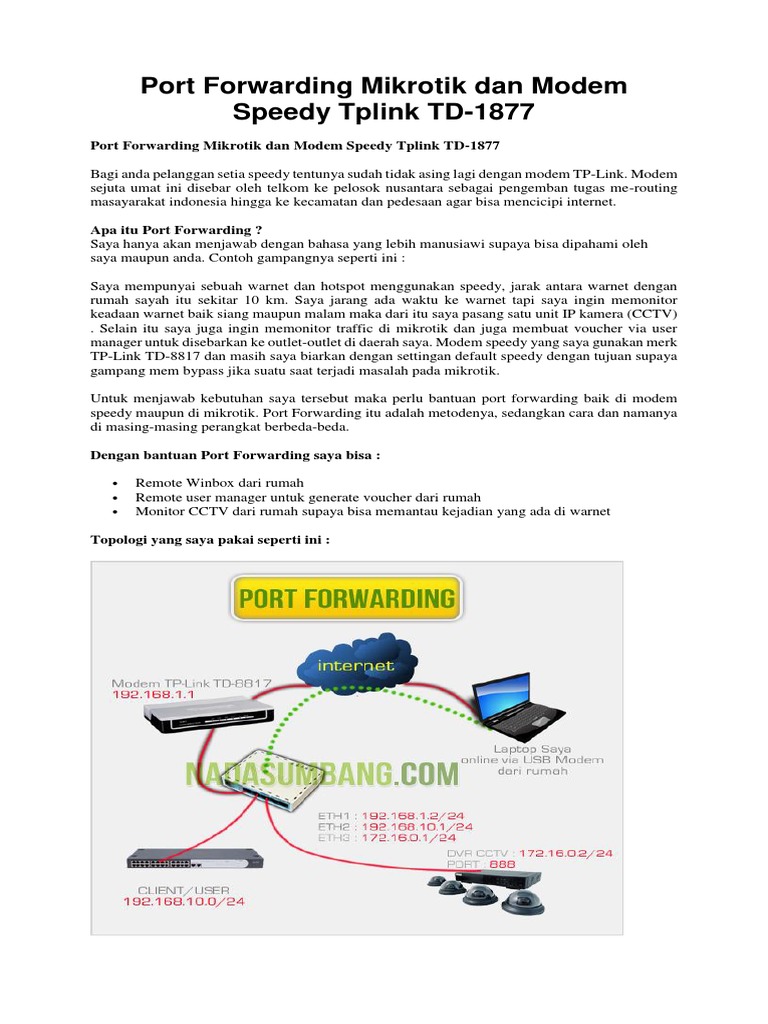Panduan Port Forwarding TP-Link | PDF