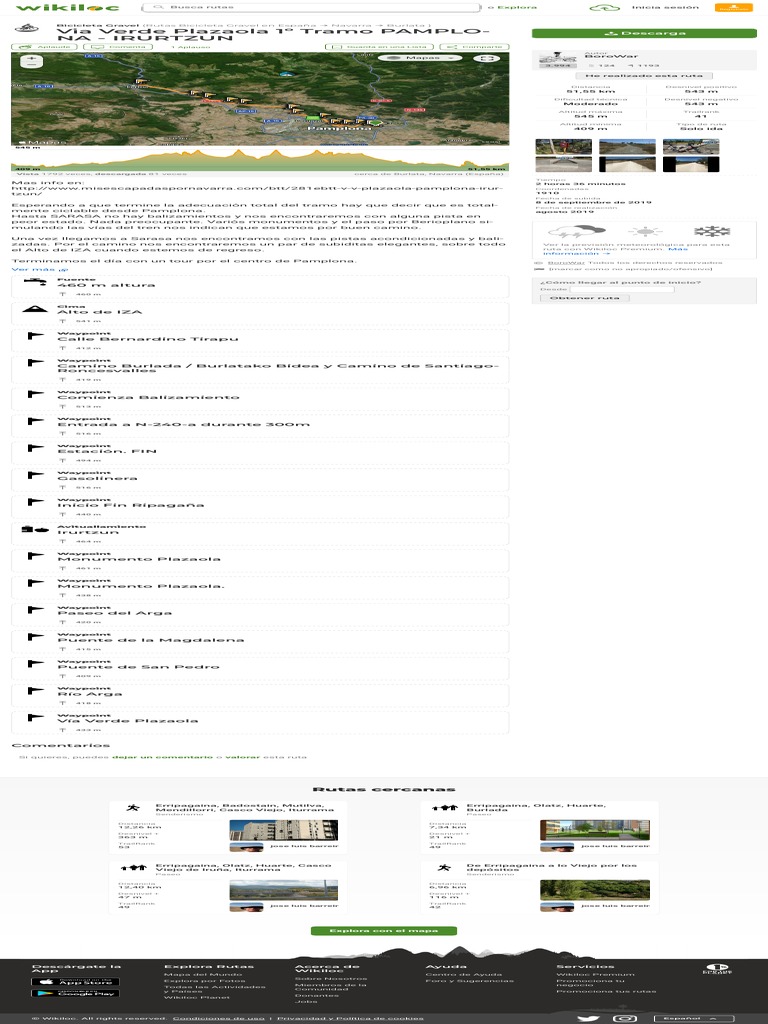 Wikiloc Ruta Via Verde Plazaola 1º Tramo PAMPLONA - IRURTZUN | PDF ...