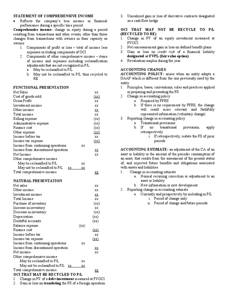 Statement of Comprehensive Income Overview | PDF | Income | Income ...