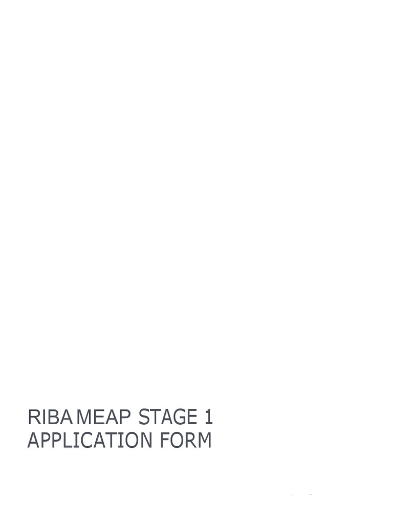 RIBA MEAP Stage 1 Application Form | PDF | Architect