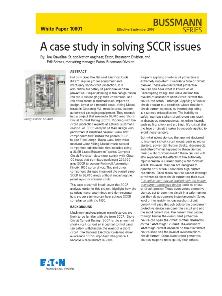 A Case Study in Solving SCCR Issues | PDF | Fuse (Electrical) | Transformer