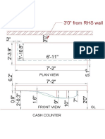 Cash counter plan and front views