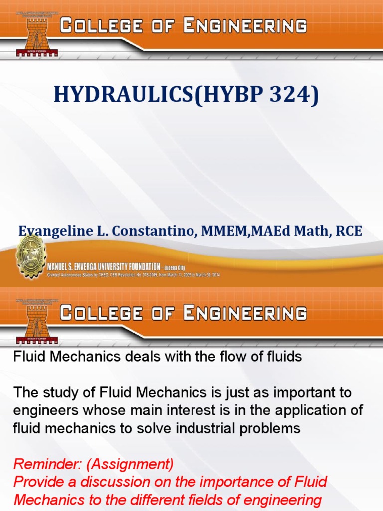 Importance of Fluid Mechanics in Engineering | PDF | Pressure | Fluid ...