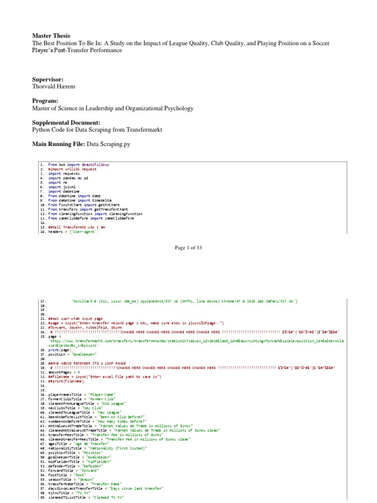 Python Code for Soccer Data Scraping | PDF | Computer Programming ...