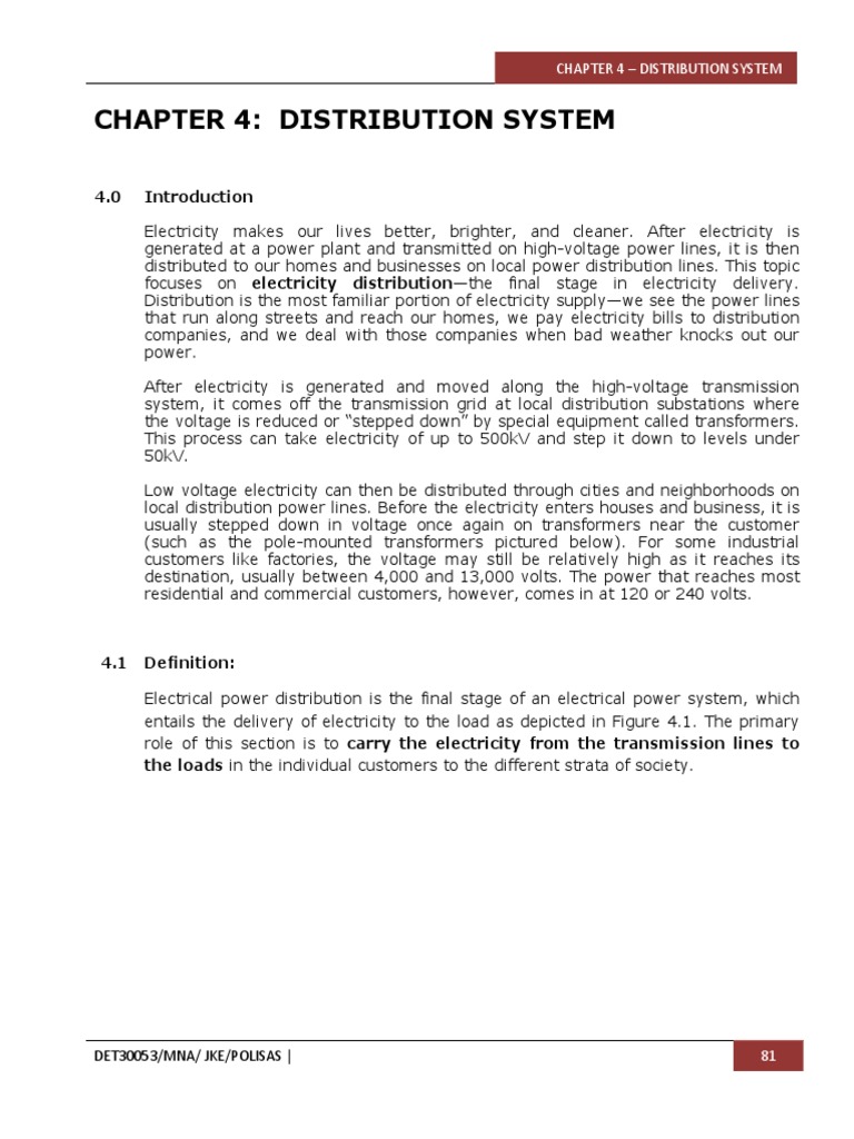 Chapter 4 - Distribution | PDF | Electric Power Distribution ...